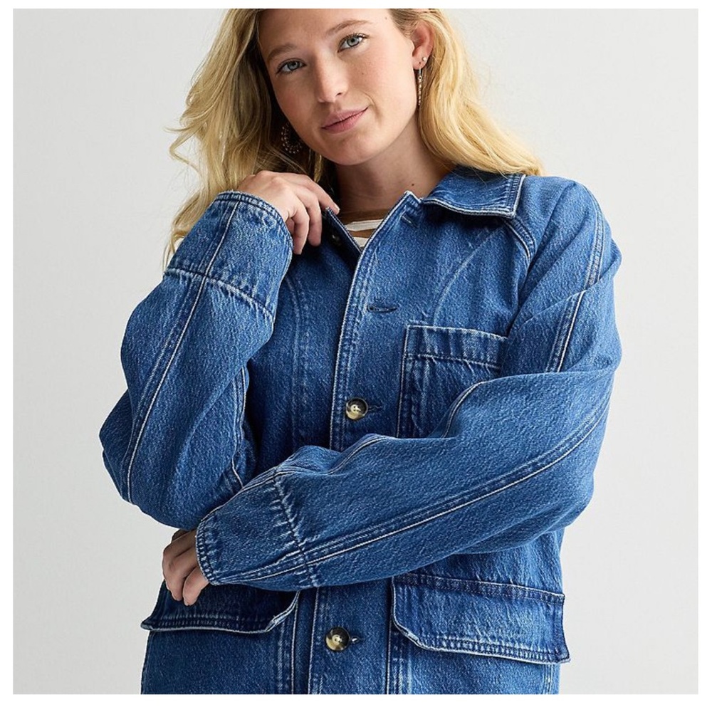 Sonoma raglan sleeve oversized Blue Denim Jacket size XSP